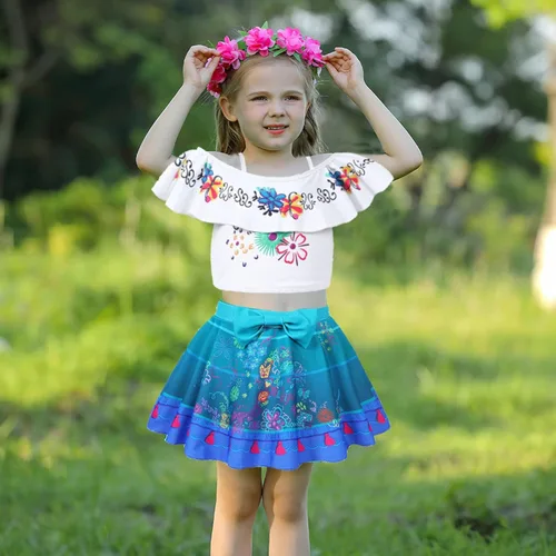 Vista 7 de Toddler Girls Swimsuit Mirabel Two Pieces Ruffle Isabela Bathing Suit Princess Tankini Swimwear for Little Girls