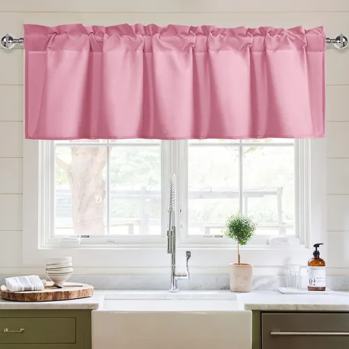 Vista 34 de XWZO Cortinas de cenefas de cocina para ventanas, sala de estar, dormitorio, baño, cubiertas superiores, estilo granja rústico, comedor, aislamiento