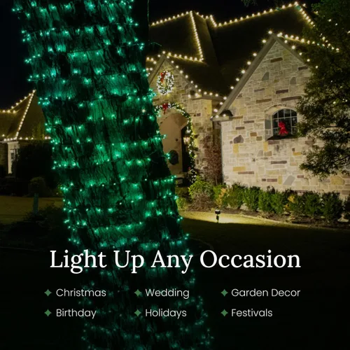 Vista 7 de Luces LED de Navidad Pro – 50 unidades de luces de cadena cónicas de ángulo amplio – Juego de luces festivas profesionales para interiores