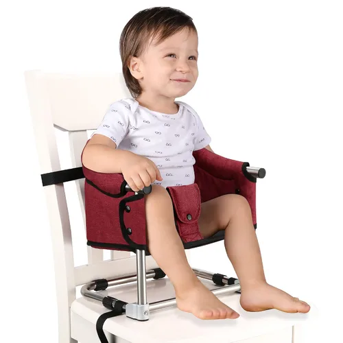 Vista 11 de Asiento elevador para mesa de comedor, silla elevadora portátil 3 en 1 con hebilla de seguridad, asiento de alimentación de bebé ajustable y Negro