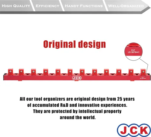 Vista 5 de JCK Organizador de Dados de Aluminio de Calidad Profesional (Dado de 1/2") con tira de diseño especial y pernos de posicionamiento giratorio de 360