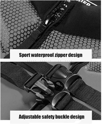 Vista 3 de Lagukka Chaquetas de natación para adultos, chaleco de natación para hombres y mujeres, de 60 a 264.6lbs, traje de baño flotador con cremalleras