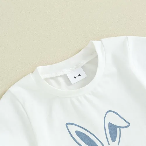 Vista 3 de Karesoull Conjunto de 2 piezas de ropa de Pascua para bebé, conjunto de ropa de Pascua para niños pequeños