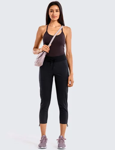Vista 4 de CRZ YOGA - Camisetas deportivas para mujer, sin mangas, sin costuras, con espalda cruzada y brasier incorporado, camisetas para entrenamiento
