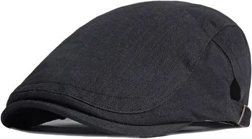 Vista 2 de Paquete de 2 gorras ajustables para hombre, gorra plana de algodón Ivy Gatsby Cabbie, gorra de conducción