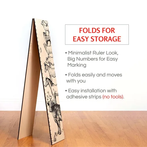 Vista 3 de Headwaters Studio Tabla de crecimiento de madera – Tabla de altura para niños, medida de pared para niños, tabla de altura para pared, regla
