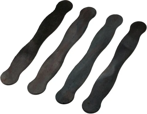 Vista 4 de Woodpeckers - Manijas de abanico de madera negras de 8 pulgadas, programas de boda, paquete de 50, palitos de paletas de paletas para subastas Negro