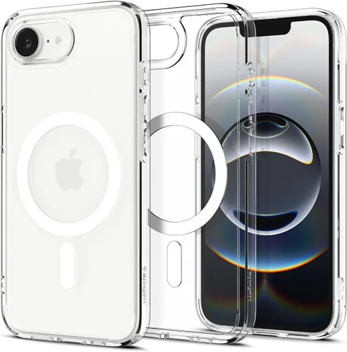Vista 76 de Spigen Funda para iPhone 13 Mini, ultra híbrida MagFit [antiamarilleo] [compatible con Magsafe] - Transparente