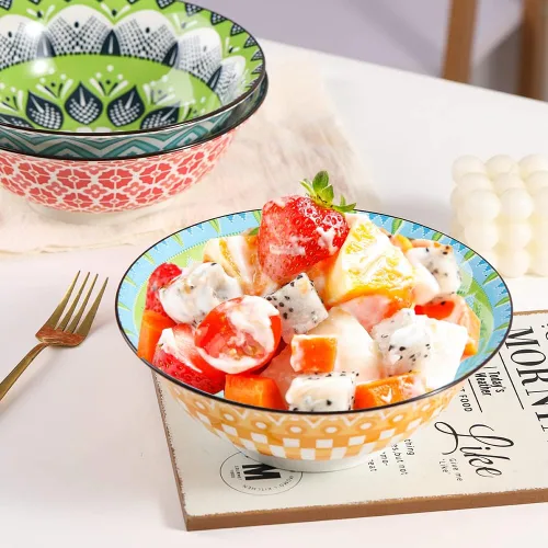 Vista 5 de Juego de Tazones para Ramen Tazones Pho - Juego de Tazones de Sopa de Porcelana de 3 Piezas - Juegos de Tazones para Fideos para Cocina 35 oz