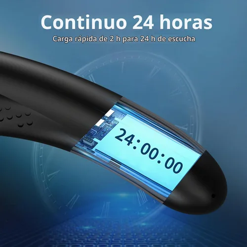 Vista 5 de BUGANI - Altavoz Bluetooth inalámbrico para el cuello, sonido estéreo 3D, ligero, con tiempo de reproducción de 24 horas