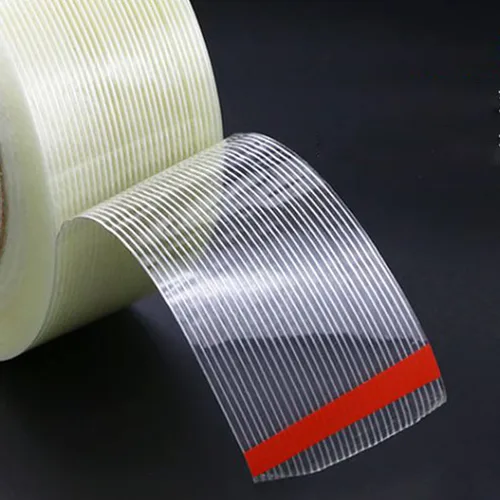 Vista 3 de KAIY Cinta para flejar, 2 rollos de cinta de embalaje de 1/2 pulgada x 60 yardas, cinta de fibra de vidrio reforzada resistente, transparente