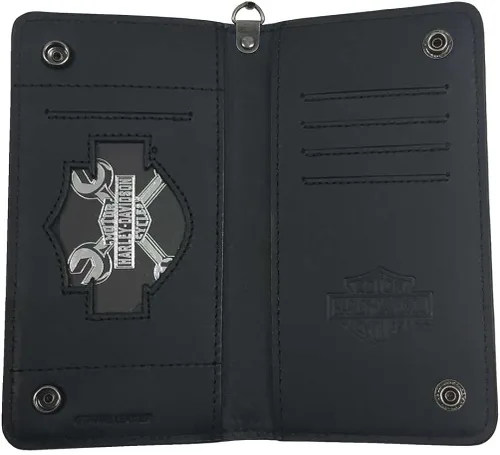 Vista 2 de Harley-Davidson Hombres Shot Caller en relieve Biker Billetera de cuero HDMWA11048-BLK