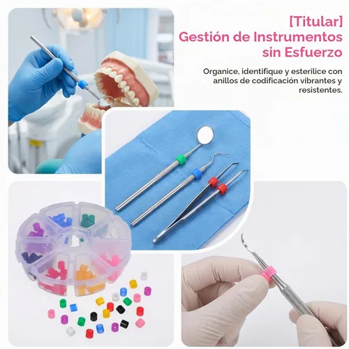 Vista 7 de 160 anillos de código dental, anillos de identificación de instrumentos de silicona autoclavables, bandas de codificación ortodóntica de grado