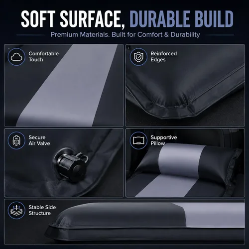 Vista 3 de Colchón inflable para Geely Monjaro SUV, cama de aire para automóvil con almohada para viajes de campamento, almohadilla de dormir portátil de carga