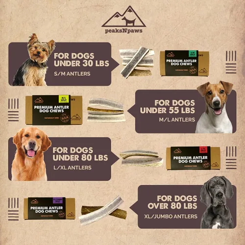 Vista 7 de peaksNpaws Cuernos de alce partidos de grado A totalmente naturales para perros, desprendidos naturalmente en las montañas rocosas, sin aditivos