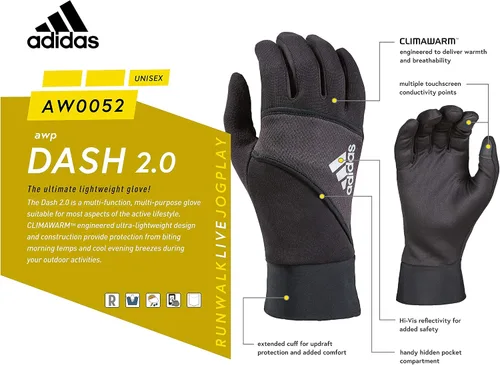 Vista 4 de adidas Guantes de salpicadero de rendimiento de invierno con múltiples puntos de conductividad de pantalla táctil, múltiples estilos