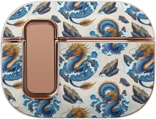 Vista 8 de Funda para auriculares compatible con Airpods Pro 2, estampado de leopardo de guepardo, plástico, con bloqueo, protección a prueba de golpes