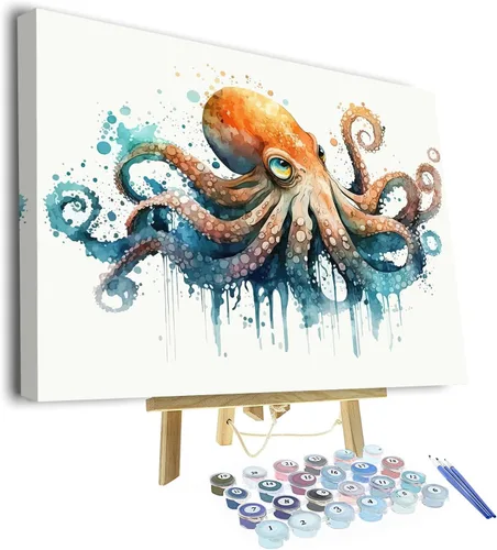 Vista 8 de TUMOVO Pintura por números para adultos, kits de pintura de playa por números, pintura al óleo de paisaje costero colorido para adultos, kit