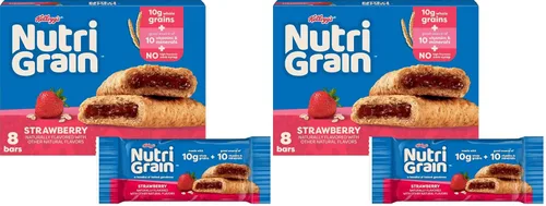 Vista 13 de Barras de desayuno Nutri-Grain, hechas con granos enteros de 0.35 oz, barras de aperitivos, fresa, caja de 10.4 onzas (8 unidades)