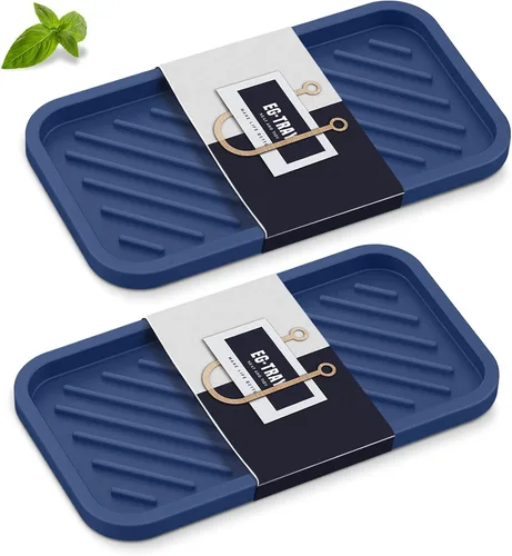 Vista 10 de EG-SIPRO Bandeja Organizadora de Fregadero de Cocina, Soporte para Esponja para Fregadero de Cocina Bandeja de Mostrador de Baño Portaesponjas