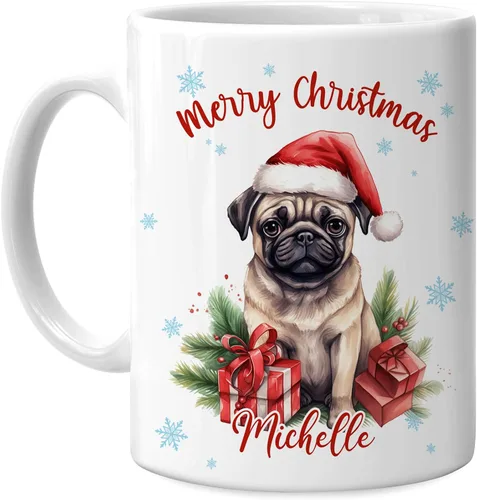 Vista 40 de Hyturtle Regalos personalizados para amantes de los osos – Taza de café de cerámica con nombre personalizado de oso con sombrero de Papá Noel