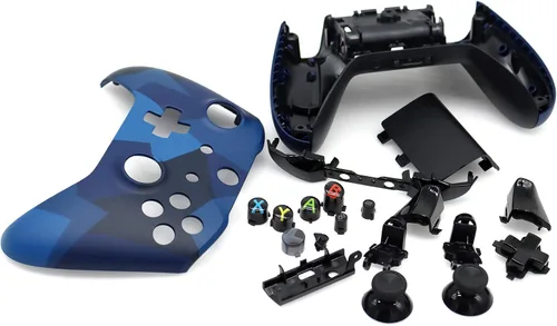 Vista 5 de Deal4GO Kit de carcasa completa con palanca/botones/parachoques RB LB/reemplazo de placa frontal para mando Xbox One azul
