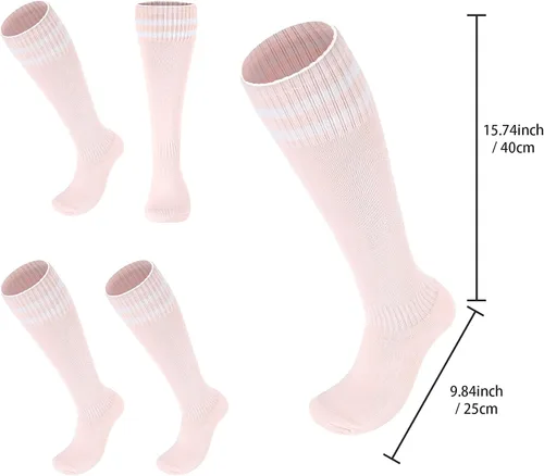 Vista 3 de FPAKDH 2 pares de calcetines de fútbol para niños de 5 a 12 años transpirables para entrenamiento deportivo, calcetines de fútbol para niñas y niños