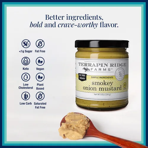 Vista 4 de Terrapin Ridge Farms Smokey Onion Gourmet Mustard - Un frasco de 8.5 onzas