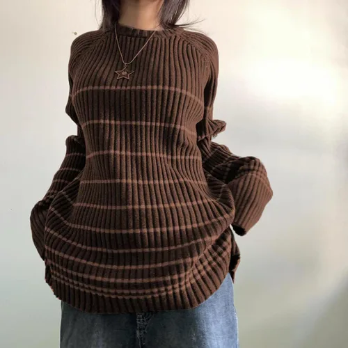 Vista 4 de CYee Y2K - Suéter holgado para niñas del centro de la ciudad, ropa de tira gótica emo, estilo hada, grunge, Alt, sudadera vintage hippie