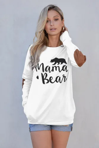 Vista 3 de Pink Queen - Blusa suelta de mujer con cuello redondo, camiseta de manga murciélago con parches