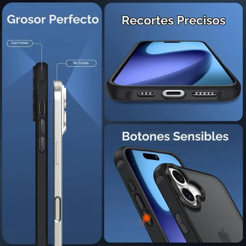 Vista 5 de ivoler Estuche 3 en 1 para iPhone 17 de 6.3" 2025 con 2 protectores de pantalla de vidrio templado [Protección de grado militar], parte trasera