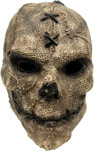 Vista 3 de brableewear Máscara de calavera de terror, arpillera, fantasma, esqueleto malvado, Halloween, novedad, máscara de mascarada
