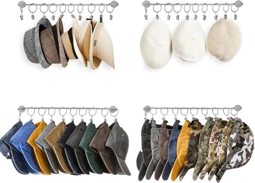 Vista 10 de Organizador de sombreros para gorras de béisbol, almacenamiento de Negro