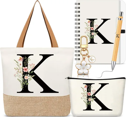 Vista 34 de Talltalk 5 piezas de bolsas de mano con iniciales, regalos para mujer Beige