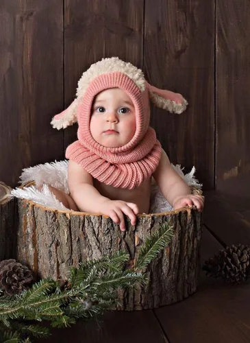 Vista 5 de Abrigo para invierno, que incluye gorra, bufanda, capucha y orejeras, para niñas o niños