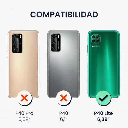 Vista 2 de kwmobile Funda compatible con Huawei P40 Lite - Funda protectora de silicona TPU suave y delgada - Arctic Night