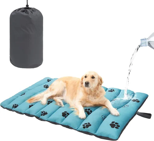 Vista 10 de BEAUTYZOO Cama para perros al aire libre, impermeable, portátil, reversible Verde militar