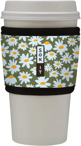 Vista 49 de Sok It HotSok Coffee & Tea - Funda de neopreno con aislamiento reutilizable (floral abstracto)