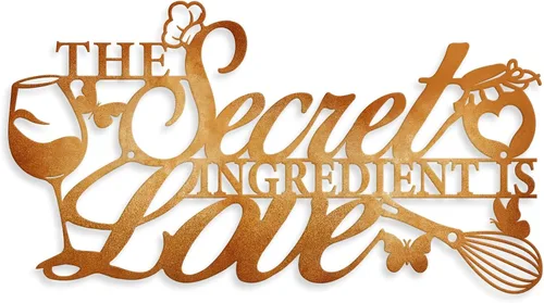 Vista 10 de Letrero de metal con texto en inglés "The Secret Ingredient is Love", decoración de pared de granja, comedor, cocina, regalo de inauguración