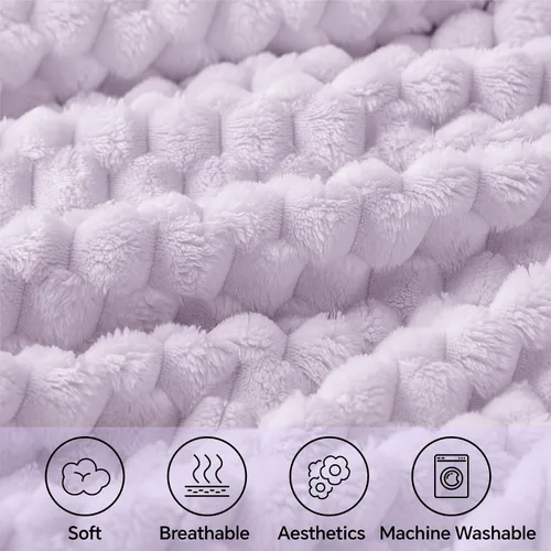 Vista 206 de BEDELITE Manta de forro polar para sofá y cama, manta decorativa de jacquard 3D de almendra, súper suave y acogedora, manta mullida cálida adecuada