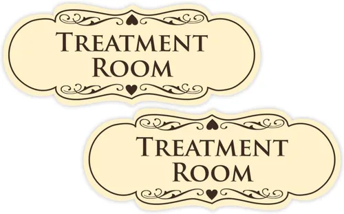 Vista 10 de Signs ByLITA Señal de sala de tratamiento de diseñador (negro) - Pequeño