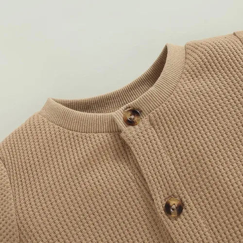 Vista 5 de Mubineo Mameluco de manga corta con botones lisos, básicos, para el verano, otoño