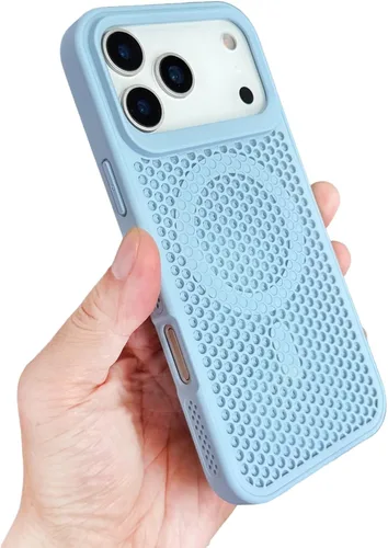 Vista 22 de Funda protectora para iPhone 13, compatible con MagSafe, doble capa de disipación de calor de panal de abeja, transpirable y a prueba de golpes
