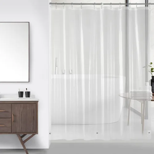 Vista 9 de Cortina de ducha transparente para bañera con patas de 180 x 70 pulgadas, envolvente, con 6 imanes, impermeable, juego de cortinas de ducha