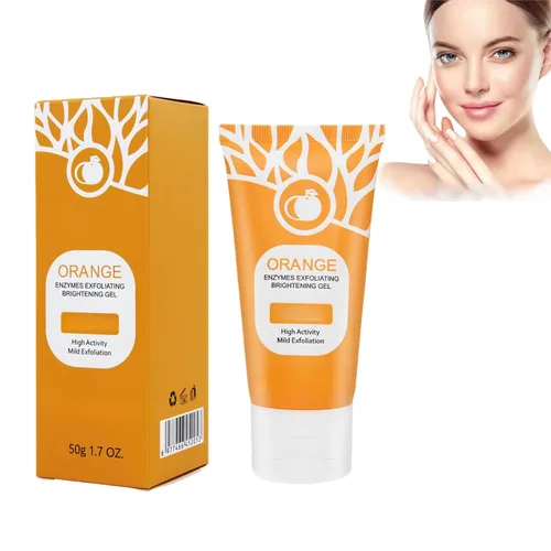 Vista 9 de Gel exfoliante naranja para rostro y cuerpo, exfoliante facial iluminador con aceite de jojoba, exfoliante suave para pieles sensibles, gel