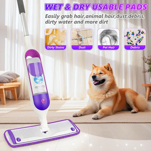 Vista 4 de Almohadillas reutilizables compatibles con Swiffer PowerMop – SEVENMAX de microfibra de 15 pulgadas, almohadillas de repuesto para trapeador