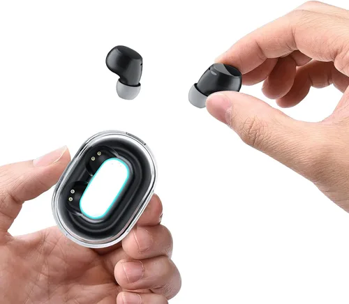Vista 8 de Mini auriculares invisibles pequeños inalámbricos Bluetooth de perfil bajo más pequeños micro discretos auriculares ocultos para pequeños canales