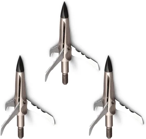 Vista 2 de New Archery Products Spitfire Edge 100 Grain 1.75" Cutting Diameter 3-Blade Durable Precise Rear-Deploying Bow Hunting Broadhead - 3 Pack