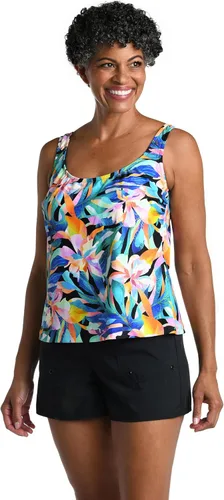 Vista 5 de Maxine of Hollywood Womens Scoop Neck Tankini Swimsuit Top Multi/ Flores Flotantes