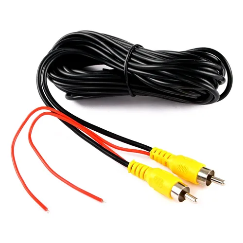 Vista 3 de DALLUX Cable de vídeo RCA para cámara de respaldo del coche, cable de vídeo para cámara trasera con cable de detección (6 m/20 pies), cable